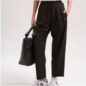 WAT THE BRAND Tapered Jogger Pants Black Drawstring Waist Womens‎